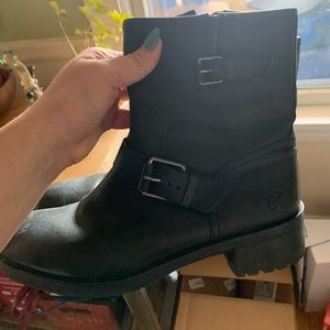 Tory Burch Leather Motorcycle Boots